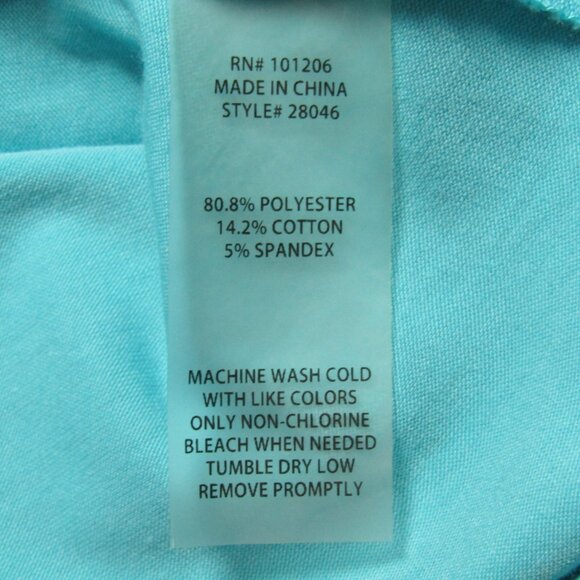 Soft Surroundings Aqua Blue Mini Dress Size L Drawstring Waist 3/4 Sleeve Womens - Picture 9 of 10